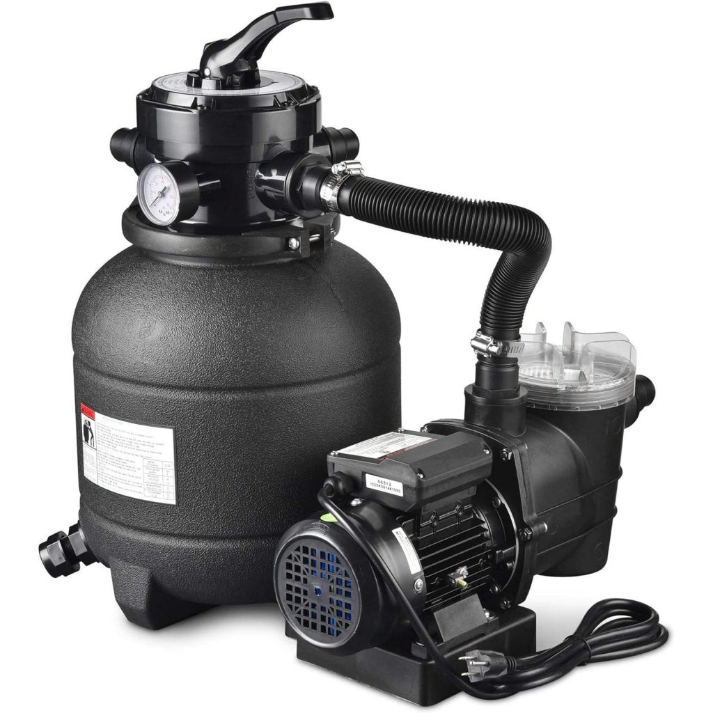 12 Inch Hot Tub Sand Filter System with 1/3 hp Pool Pump Prefilter for Spa and Above Ground Pool Filter